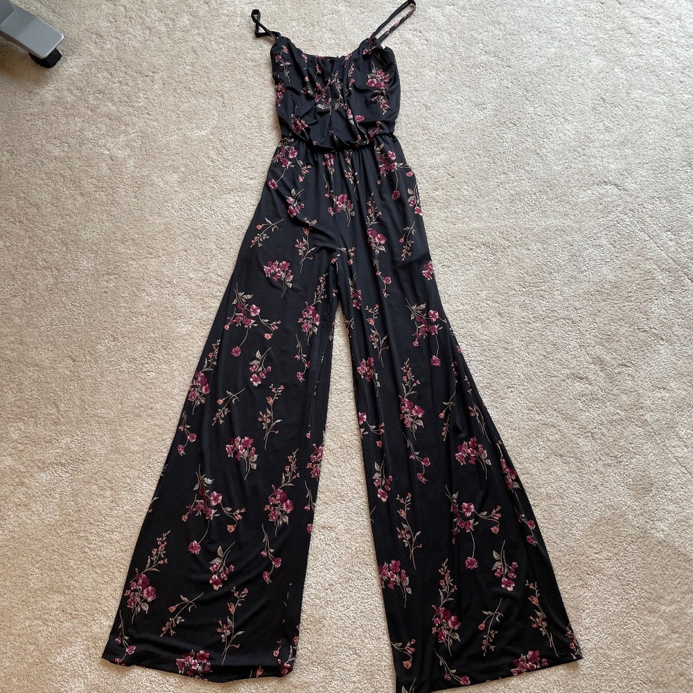 Kaileigh Adalia Floral Black Jumpsuit